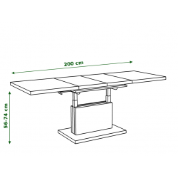 ASTON wenge, rozkládací, zvedací konferenční stůl, stolek