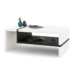 FOLK bílá / černá, konferenční stolek, černobílý, obdélníkový, lamino, moderni