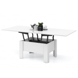 OSLO bílé barvy (černý mechanismus), rozkládací, zvedací konferenční stůl, stolek
