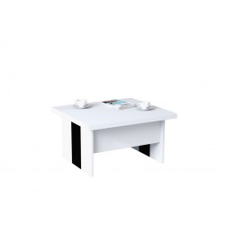 SOLO bílá a černá barva, rozkládací, zvedací konferenční stůl, stolek, černobíla